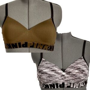 LOT of 2 Victoria Secret PINK lightly lined bralette